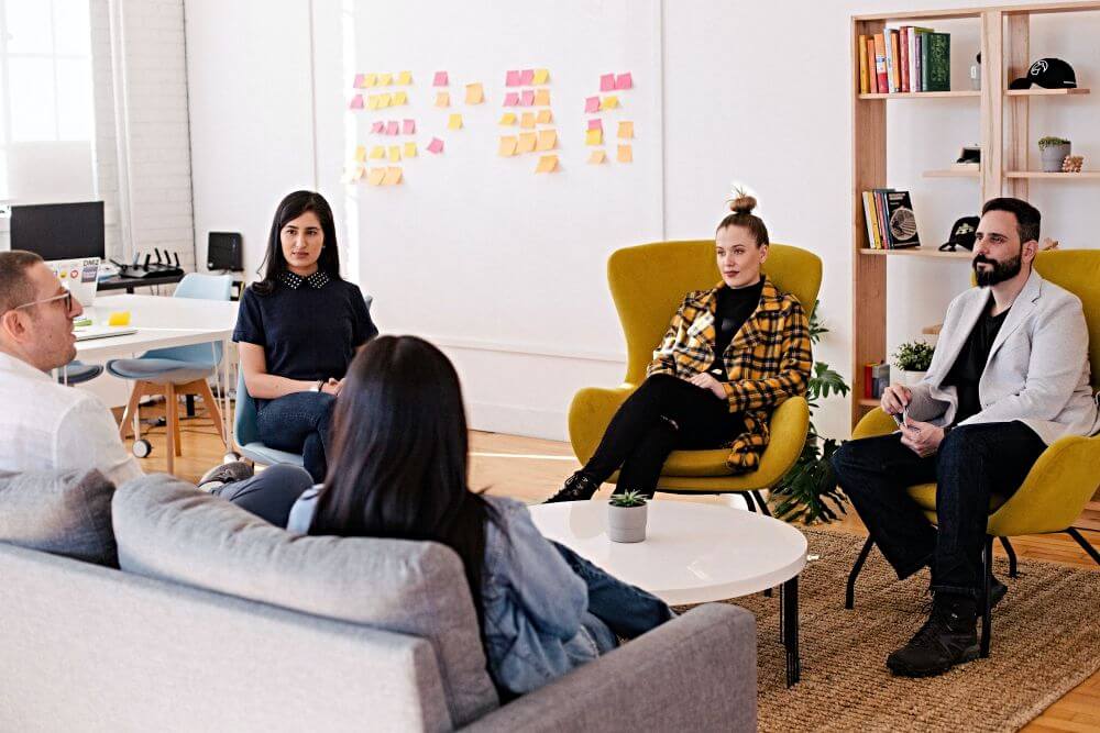 Researchers chat in a focus group