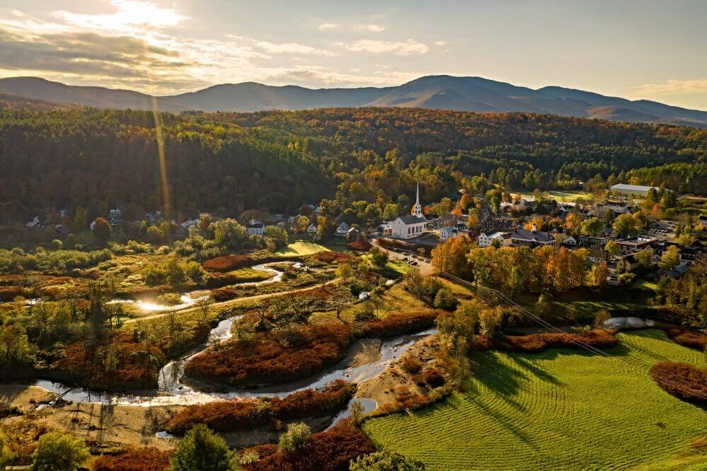Typical landscape in the US state of Vermont.